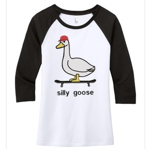 Silly Goose Funny Women's Tri-Blend 3/4-Sleeve Raglan Shirt