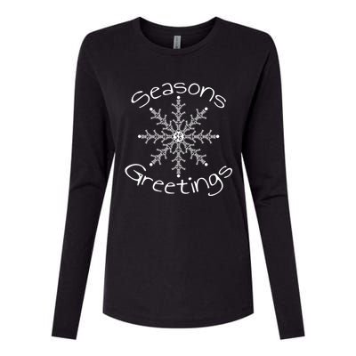 Seasons Greetings F Word Snowflake Dasign Gift Womens Cotton Relaxed Long Sleeve T-Shirt