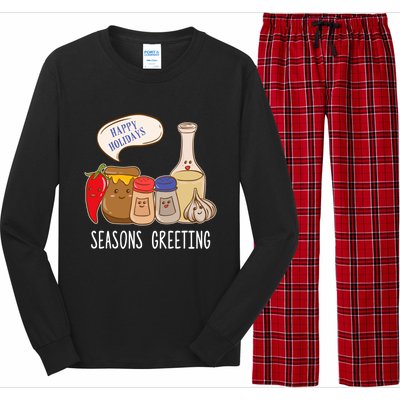 Seasons Greetings Funny Christmas Humor Holiday Food Pun Gift Long Sleeve Pajama Set