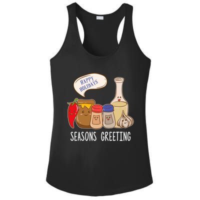 Seasons Greetings Funny Christmas Humor Holiday Food Pun Gift Ladies PosiCharge Competitor Racerback Tank