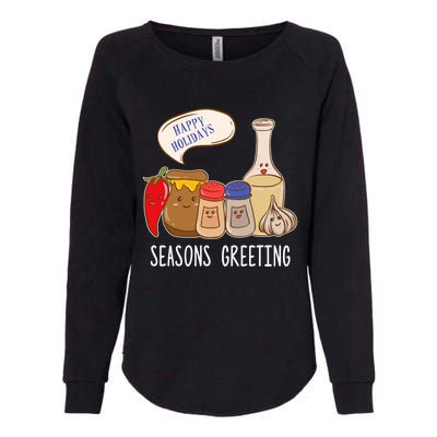 Seasons Greetings Funny Christmas Humor Holiday Food Pun Gift Womens California Wash Sweatshirt