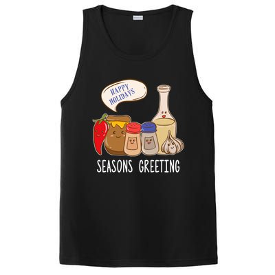 Seasons Greetings Funny Christmas Humor Holiday Food Pun Gift PosiCharge Competitor Tank