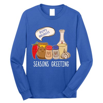 Seasons Greetings Funny Christmas Humor Holiday Food Pun Gift Long Sleeve Shirt