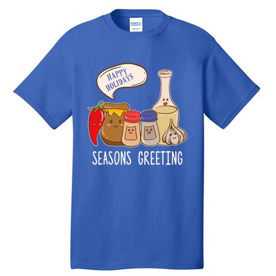 Seasons Greetings Funny Christmas Humor Holiday Food Pun Gift Tall T-Shirt