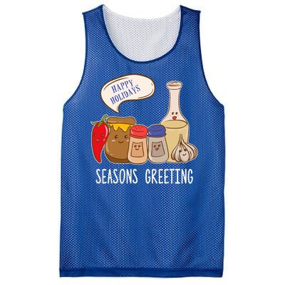 Seasons Greetings Funny Christmas Humor Holiday Food Pun Gift Mesh Reversible Basketball Jersey Tank