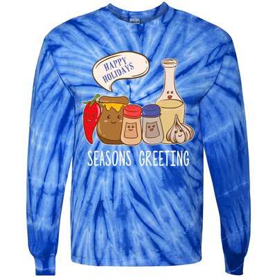 Seasons Greetings Funny Christmas Humor Holiday Food Pun Gift Tie-Dye Long Sleeve Shirt