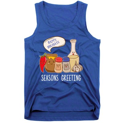 Seasons Greetings Funny Christmas Humor Holiday Food Pun Gift Tank Top