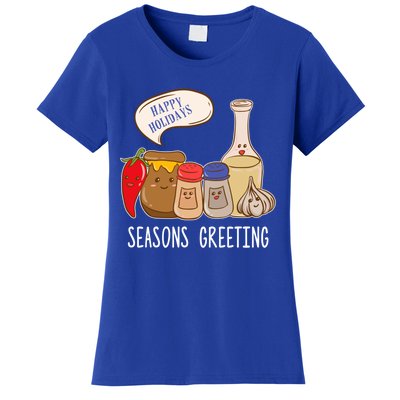 Seasons Greetings Funny Christmas Humor Holiday Food Pun Gift Women's T-Shirt