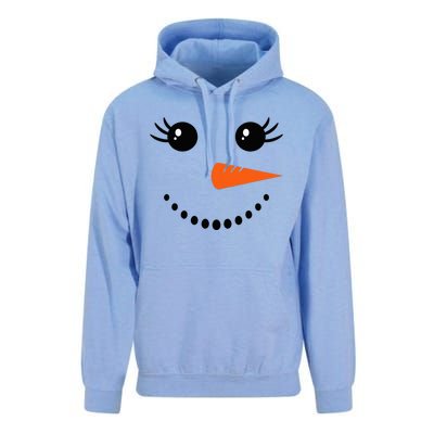 Snowman Girl Face Christmas Winter Unisex Surf Hoodie