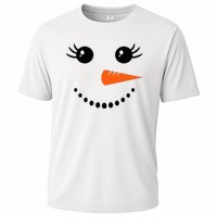 Snowman Girl Face Christmas Winter Cooling Performance Crew T-Shirt