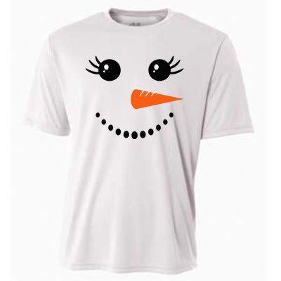 Snowman Girl Face Christmas Winter Cooling Performance Crew T-Shirt