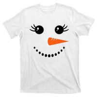 Snowman Girl Face Christmas Winter T-Shirt