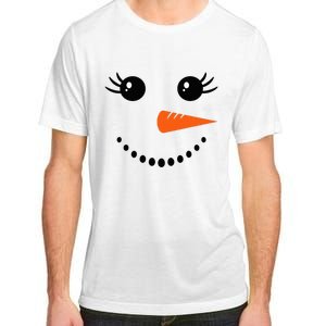 Snowman Girl Face Christmas Winter Adult ChromaSoft Performance T-Shirt