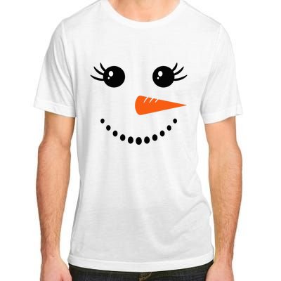 Snowman Girl Face Christmas Winter Adult ChromaSoft Performance T-Shirt