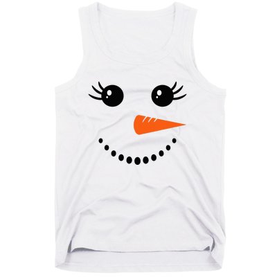 Snowman Girl Face Christmas Winter Tank Top