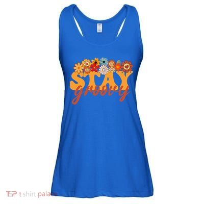 Stay Groovy Flower Power Ladies Essential Flowy Tank