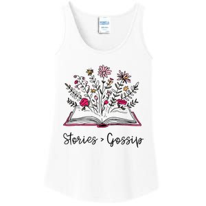 Stories Gossip Funny Bookworm Book Lover Reading Library Ladies Essential Tank