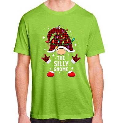 Silly Gnome Family Buffalo Plaid Christmas Light Pajama Gift Adult ChromaSoft Performance T-Shirt