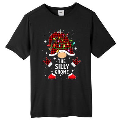 Silly Gnome Family Buffalo Plaid Christmas Light Pajama Gift Tall Fusion ChromaSoft Performance T-Shirt