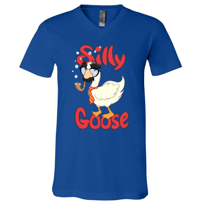 Silly Goose Funny Duck Cute Vintage Gift V-Neck T-Shirt