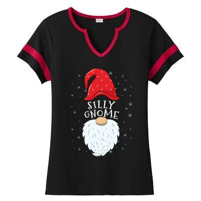 Silly Gnome Funny Matching Family Group Christmas Cute Gift Ladies Halftime Notch Neck Tee