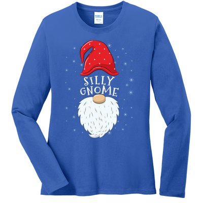 Silly Gnome Funny Matching Family Group Christmas Cute Gift Ladies Long Sleeve Shirt