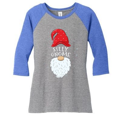 Silly Gnome Funny Matching Family Group Christmas Cute Gift Women's Tri-Blend 3/4-Sleeve Raglan Shirt