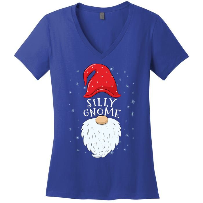 Silly Gnome Funny Matching Family Group Christmas Cute Gift Women's V-Neck T-Shirt