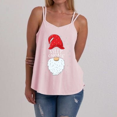 Silly Gnome Funny Matching Family Group Christmas Cute Gift Women's Strappy Tank