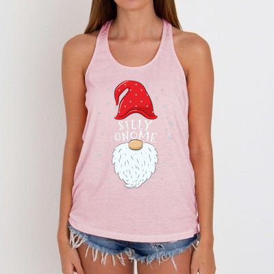 Silly Gnome Funny Matching Family Group Christmas Cute Gift Women's Knotted Racerback Tank