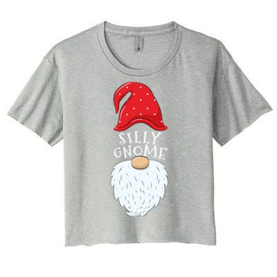 Silly Gnome Funny Matching Family Group Christmas Cute Gift Women's Crop Top Tee