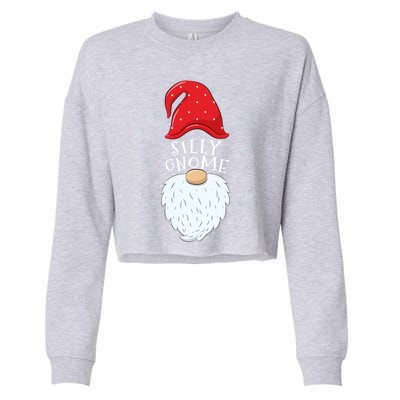 Silly Gnome Funny Matching Family Group Christmas Cute Gift Cropped Pullover Crew