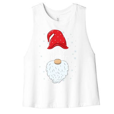 Silly Gnome Funny Matching Family Group Christmas Cute Gift Women's Racerback Cropped Tank