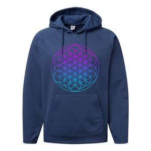 Sacred Geometry Flower Of Life Performance Fleece Hoodie