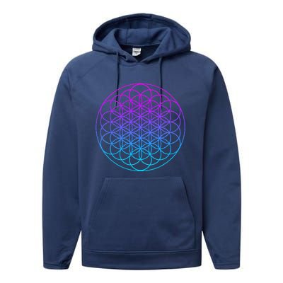 Sacred Geometry Flower Of Life Performance Fleece Hoodie