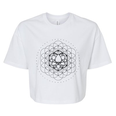 Sacred Geometry Flower Of Life Yoga Lotus Dmt Dala Chakra Gift Bella+Canvas Jersey Crop Tee