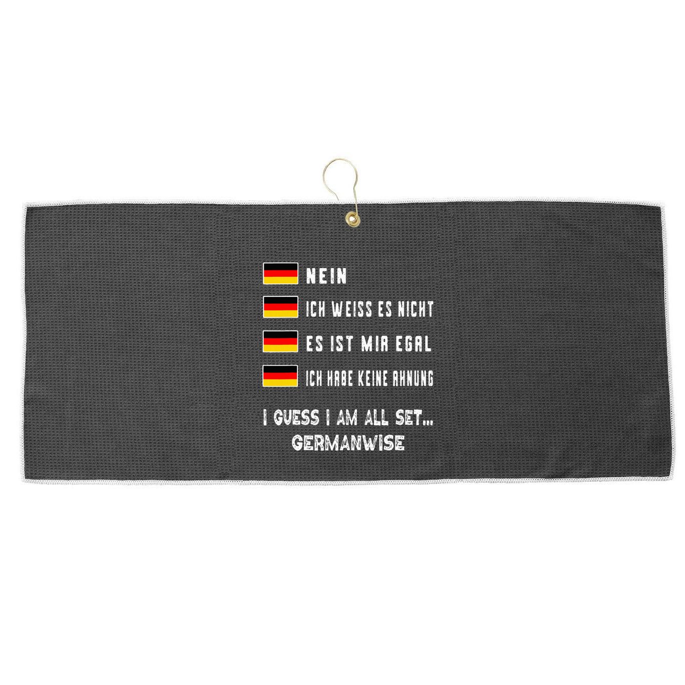 Speaking German Funny Deutsch Student German Language Large Microfiber Waffle Golf Towel