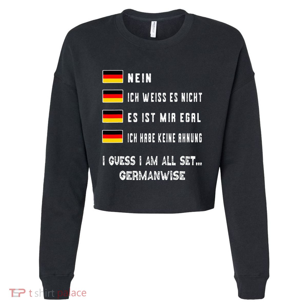 Speaking German Funny Deutsch Student German Language Cropped Pullover Crew