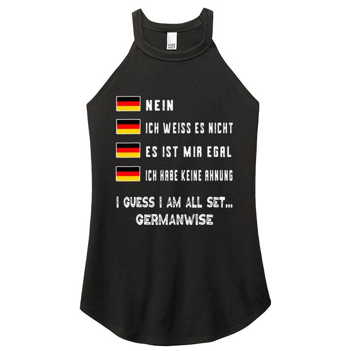 Speaking German Funny Deutsch Student German Language Women's Perfect Tri Rocker Tank
