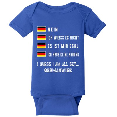 Speaking German Funny Deutsch Student German Language Baby Bodysuit