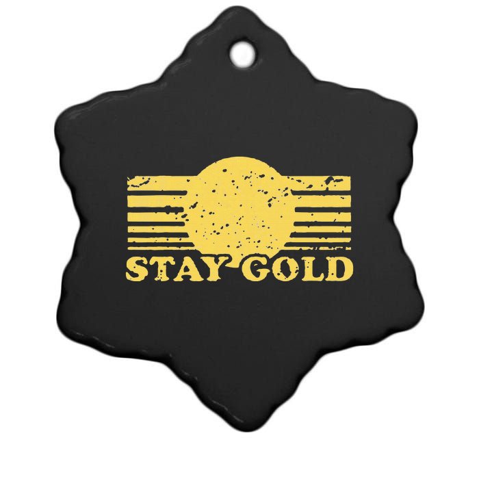 Stay Gold Funny Saying Graphic Gift Ceramic Star Ornament