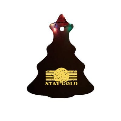 Stay Gold Funny Saying Graphic Gift Ceramic Tree Ornament