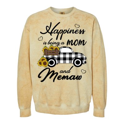 Sunflower Grandma Funny Gift Happiness Is Being A Mom And Memaw Gift Colorblast Crewneck Sweatshirt