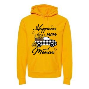 Sunflower Grandma Funny Gift Happiness Is Being A Mom And Memaw Gift Premium Hoodie