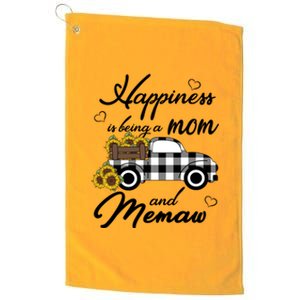 Sunflower Grandma Funny Gift Happiness Is Being A Mom And Memaw Gift Platinum Collection Golf Towel