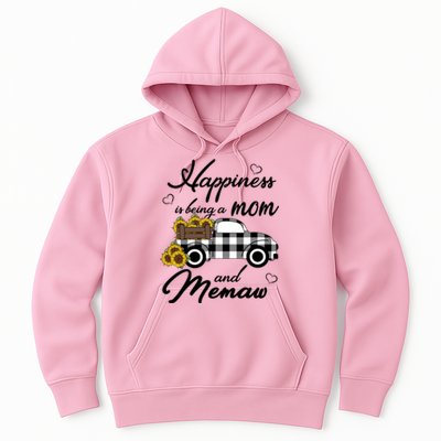 Sunflower Grandma Funny Gift Happiness Is Being A Mom And Memaw Gift Hoodie