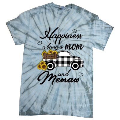 Sunflower Grandma Funny Gift Happiness Is Being A Mom And Memaw Gift Tie-Dye T-Shirt