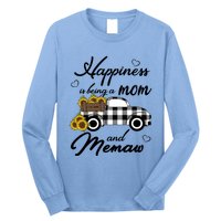 Sunflower Grandma Funny Gift Happiness Is Being A Mom And Memaw Gift Long Sleeve Shirt