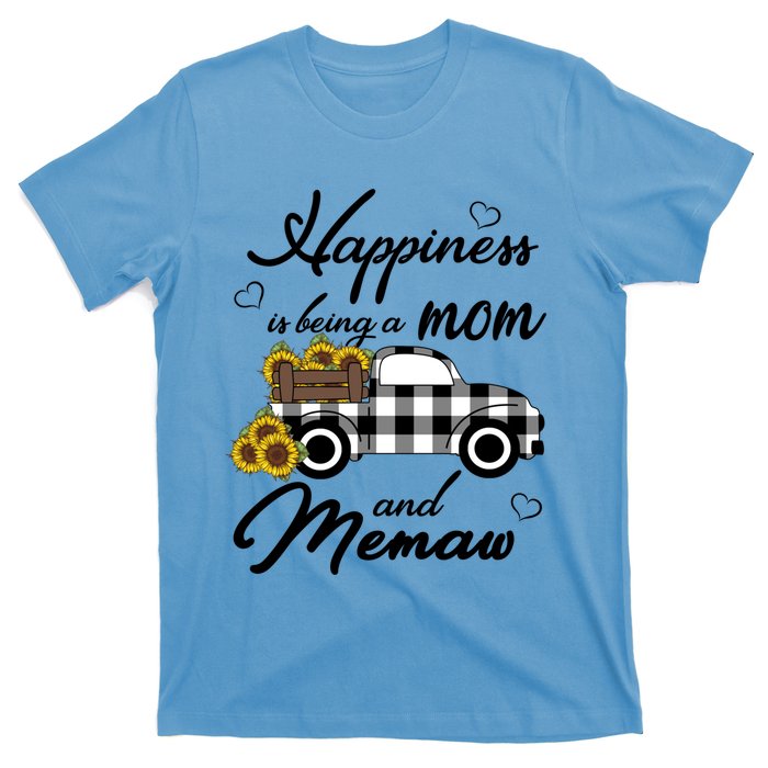 Sunflower Grandma Funny Gift Happiness Is Being A Mom And Memaw Gift T-Shirt