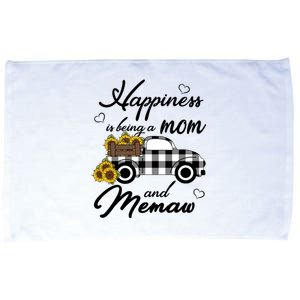 Sunflower Grandma Funny Gift Happiness Is Being A Mom And Memaw Gift Microfiber Hand Towel